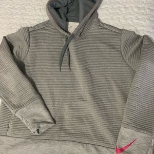 Grey Nike Hoodie with Pink Accents